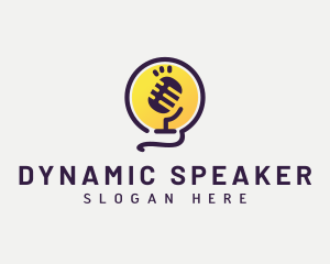 Speaker - Minimalist Podcast Microphone logo design