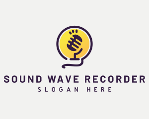 Recorder - Minimalist Podcast Microphone logo design