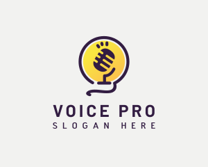 Announcer - Minimalist Podcast Microphone logo design