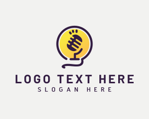 Speech - Minimalist Podcast Microphone logo design