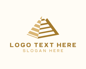 Strategist - 3D Pyramid Architecture logo design