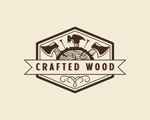 Wood Carpenter Tools logo design