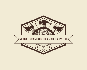 Tradesperson - Wood Carpenter Tools logo design