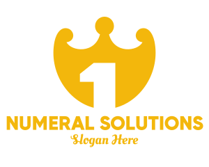 Numeral - Crown Shield Number 1 logo design