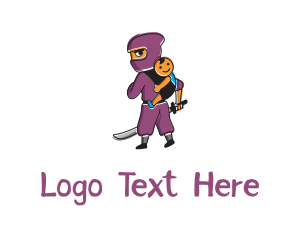 Purple Girl - Ninja Kid Baby logo design