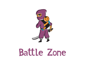 Fighting - Ninja Kid Baby logo design