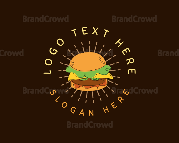 Cheeseburger Sandwich Snack Logo