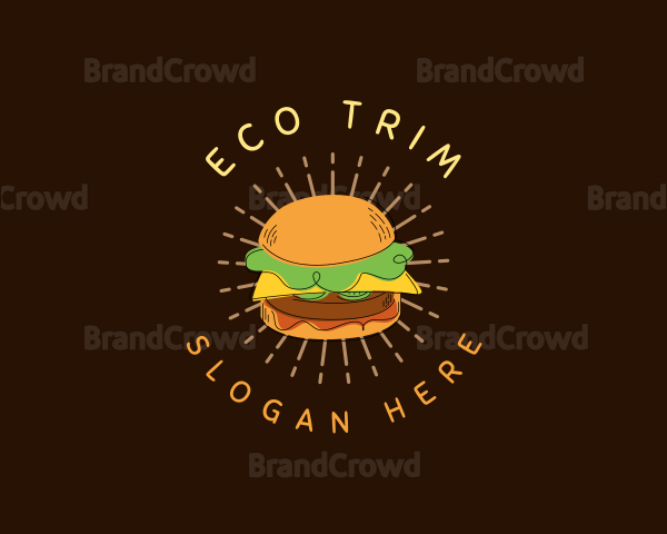 Cheeseburger Sandwich Snack Logo