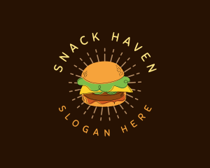 Cheeseburger Sandwich Snack logo design