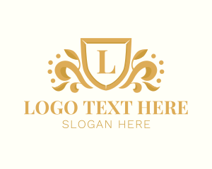 Resort - Royal Elegant Leaf Crest logo design