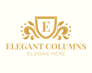 Royal Elegant Leaf Crest logo design