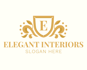 Royal Elegant Leaf Crest logo design