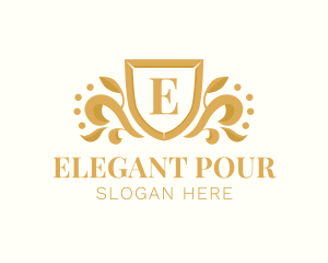 Royal Elegant Leaf Crest logo design