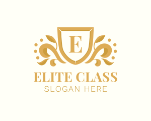 First Class - Royal Elegant Leaf Crest logo design