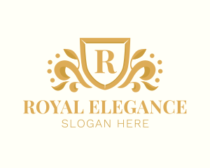 Royal Elegant Leaf Crest logo design