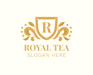 Royal Elegant Leaf Crest logo design