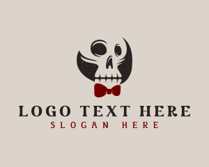 Grunge - Dead Skull Bow Tie logo design