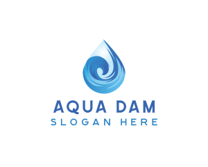 Aqua Water Wave logo design