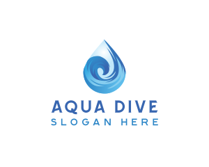 Aqua Water Wave logo design