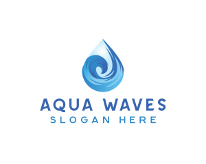 Aqua Water Wave logo design