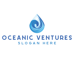 Aqua Water Wave logo design