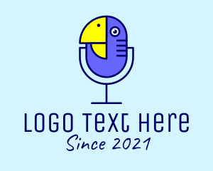Broadcasting - Bird Podcast Microphone logo design