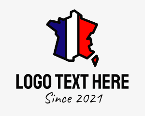 French - French Map Line Art logo design