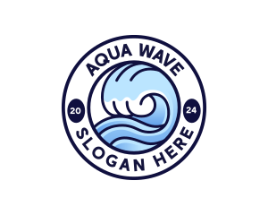 Wave Ocean Beach logo design