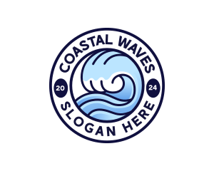 Wave Ocean Beach logo design