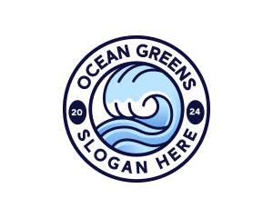 Wave Ocean Beach logo design