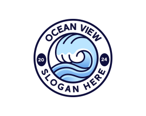 Wave Ocean Beach logo design