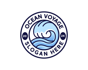 Wave Ocean Beach logo design