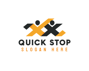 Stop - People Hiring Letter X logo design