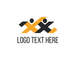 Interview - People Hiring Letter X logo design