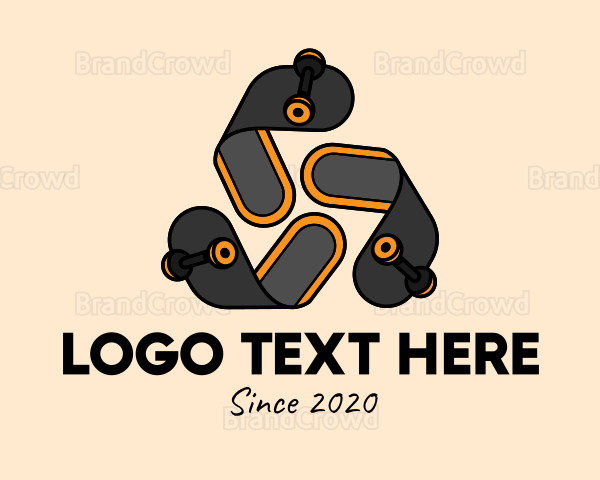 Isometric Reusable Skateboard Logo