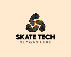 Isometric Recycle Skateboard logo design