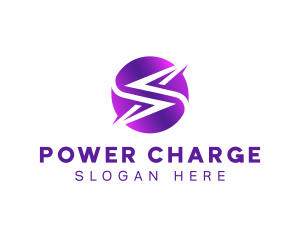 Electricity Charge Lightning logo design