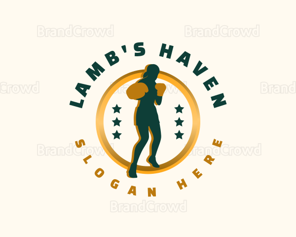 Female Boxer Gym Logo