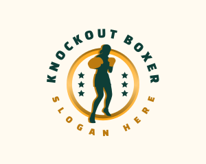 Boxer - Female Boxer Gym logo design