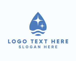 Liquid - Blue Water Sparkle logo design