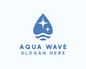 Blue Water Sparkle  logo design