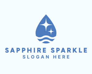 Blue Water Sparkle  logo design