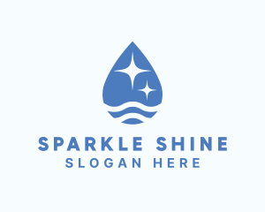 Blue Water Sparkle  logo design