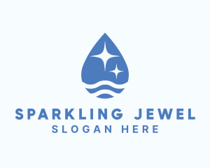 Blue Water Sparkle  logo design