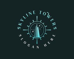 London Skyscraper Tower logo design