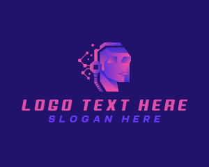 Cyborg - Robot Artificial Intelligence Media logo design