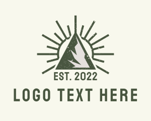 Mountain Range - Sunrise Mountain Camping logo design