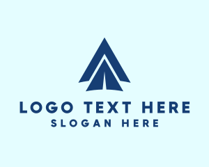 Messaging - Blue Paper Airplane logo design