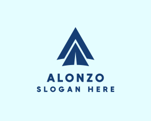 Blue Paper Airplane  logo design