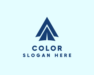 Pilot School - Blue Paper Airplane logo design